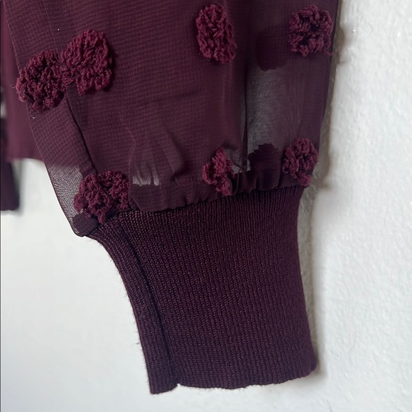 Les Serein  burgundy V-Neck women’s long   pullover  long sleeve Sz S/P - Picture 4 of 9